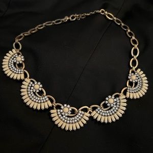 Vintage J. Crew Necklace Rhinestone Beige/Ivory